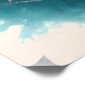 Rosa Blauer Khalk Zeichnend Fisch II Poster (Ecke)