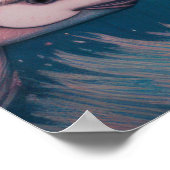 Rosa Blauer Khalk Zeichnend Fisch Poster (Ecke)