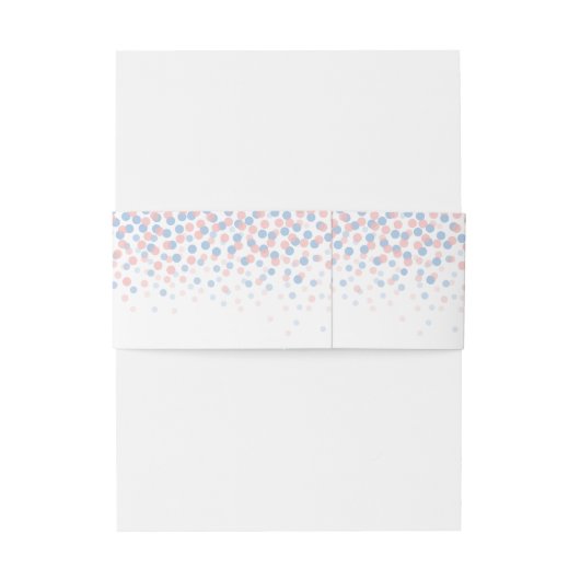Rosa blauer Konfetti dots Art Hochzeit Bauchband Einladungsbanderole (Rückseitenbeispiel)