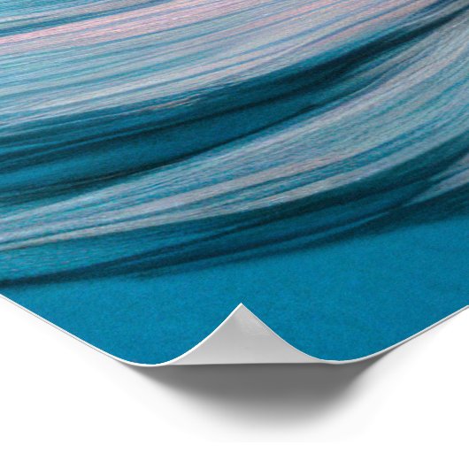 Rosa Blauer Kreide Zeichnend Fisch VII Poster (Ecke)