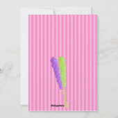 Rosa & Blauer Lollipop Girls zum Geburtstag Einlad Einladung (Rückseite)