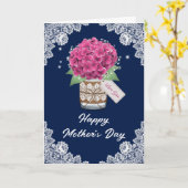 Rosa blauer Muttertag der Rustikalen Karte (Gelbe Blume)