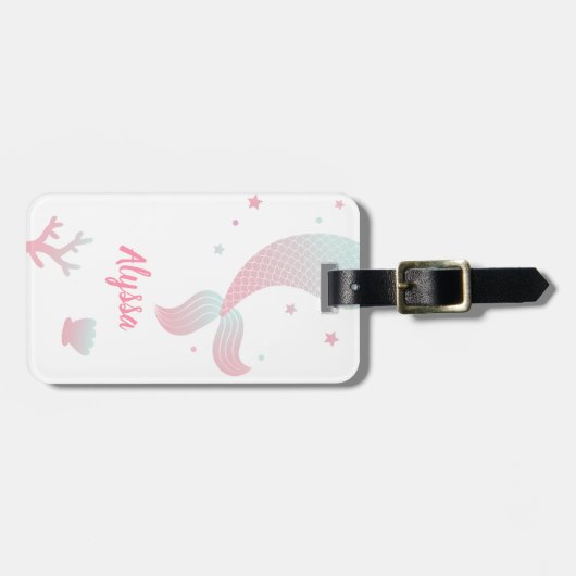 Rosa blauer Ombre Gepäckanhänger (Vorderseite horizontal)
