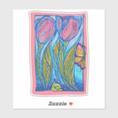 Rosa Blauer Schmetterling Seezunge Aufkleber (Blatt)