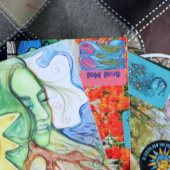 Rosa Blauer Schmetterling Seezunge Quadratischer Aufkleber