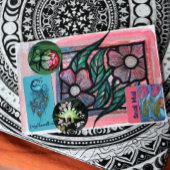 Rosa Blauer Schmetterling Seezunge Quadratischer Aufkleber