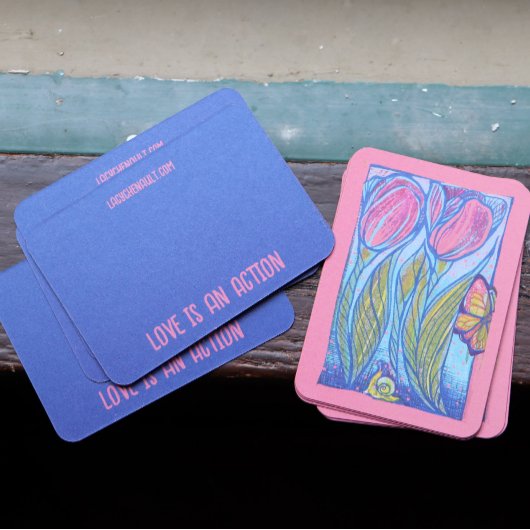 Rosa Blauer Schmetterling Seezunge Visitenkarte