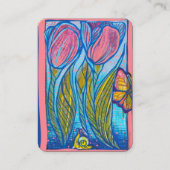 Rosa Blauer Schmetterling Seezunge Visitenkarte (Vorderseite)