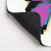 Rosa, blauer und schwarzer Schmetterling Mousepad (Ecke)