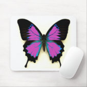 Rosa, blauer und schwarzer Schmetterling Mousepad (Mit Mouse)
