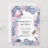 Rosa Blauer Weihnachtsgebäck Polterabend Einladung (Vorderseite)