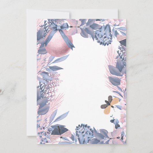 Rosa Blauer Weihnachtsgebäck Polterabend Einladung (Rückseite)