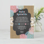 Rosa blaues Baby besprühen Einladung (Stehend Vorderseite)