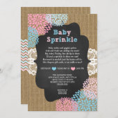 Rosa blaues Baby besprühen Einladung (Vorne/Hinten)