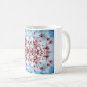Rosa blaues Blumenmuster Kaffeetasse (VorderseiteRechts)