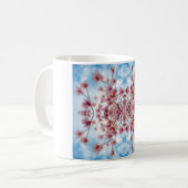 Rosa blaues Blumenmuster Kaffeetasse (Vorderseite Links)