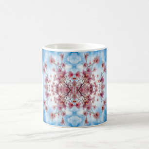 Rosa blaues Blumenmuster Kaffeetasse