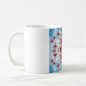 Rosa blaues Blumenmuster Kaffeetasse (Links)