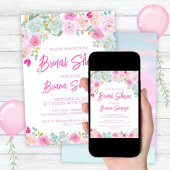 Rosa blaues Brautparty Einladung