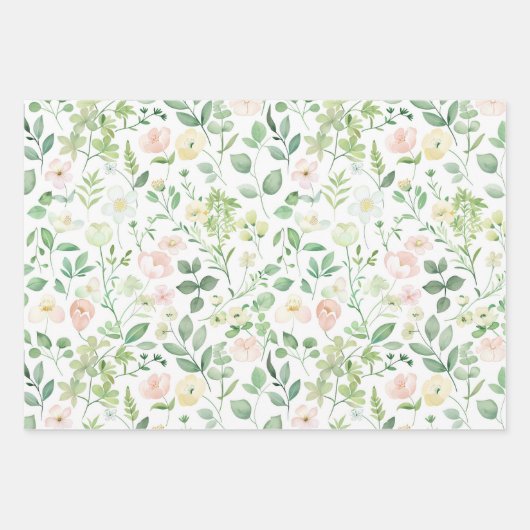 Rosa blaues Brautparty Hochzeit Geschenkpapier Set (Vorderseite)