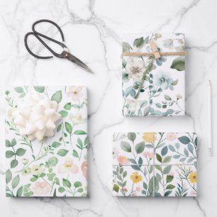 Rosa blaues Brautparty Hochzeit Geschenkpapier Set