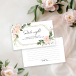 Rosa blaues Brautparty mit Blumenmuster Datum Nigh Begleitkarte<br><div class="desc">Machen Sie Ihr Brautparty mit unserer exquisiten Blumensuite zu einem atemberaubenden Fest. Diese Kollektion bietet alles, was Sie für eine behagliche und elegante Atmosphäre benötigen, inklusive passender Rezepte- und Ratgeber-Karten, personalisierten Servietten, schönen Schildern und lustigen Spielen. Zögern Sie nicht, sich per Chat zu erkundigen, wenn Sie Hilfe bei der Personalisierung...</div>