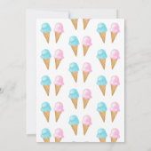Rosa blaues Eiscreme-Gender-Party Einladung (Rückseite)