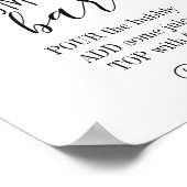 Rosa & blaues Floral Baby Dusche Mama-osa Bar Poster (Ecke)