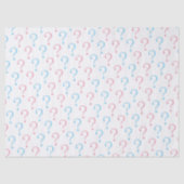 Rosa blaues Fragezeichen Geschlecht offenbart Gewe Seidenpapier (Vorderseite)