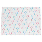 Rosa blaues Fragezeichen Geschlecht offenbart Part Große Geschenktüte (Vorderseite)