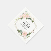 rosa blaues geometrisches Brautparty Serviette (Ecke)