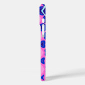 rosa Blaues geometrisches Muster Case-Mate iPhone Hülle (Rückseite / Links)