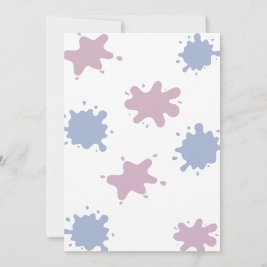 Rosa-blaues Geschlecht der heiligen Kuh Einladung (Rückseite)