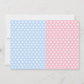 Rosa blaues Geschlecht offenbart Baby Duwer Einlad Einladung (Rückseite)