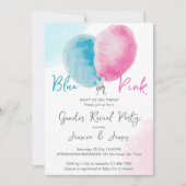 Rosa blaues Geschlecht offenbart Party laden blau  Einladung (Vorderseite)