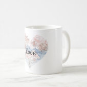 Rosa blaues Herz Kaffeetasse (VorderseiteRechts)