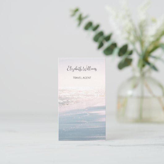 Rosa blaues Meer-Licht | QR-Code Visitenkarte (Stehend Vorderseite)