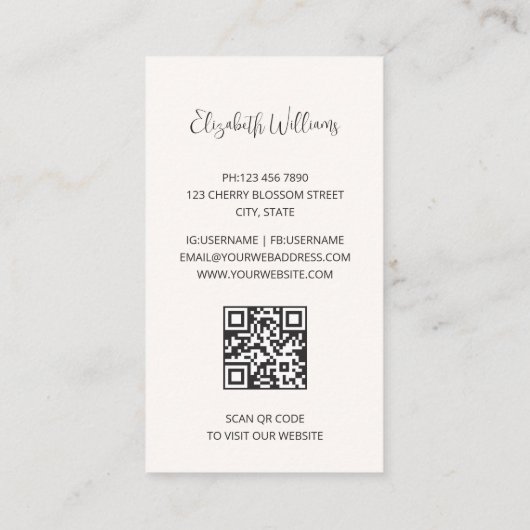 Rosa blaues Meer-Licht | QR-Code Visitenkarte (Rückseite)