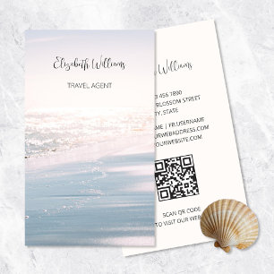 Rosa blaues Meer-Licht   QR-Code Visitenkarte