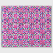 Rosa blaues mexikanisches Talavera-Muster Geschenkpapier (Flach)