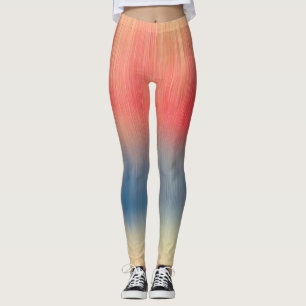 Rosa blaues Muster Leggings