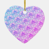 Rosa blaues Muster pastellfarben Keramik Ornament (Vorne)