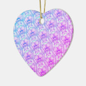 Rosa blaues Muster pastellfarben Keramik Ornament (Links)