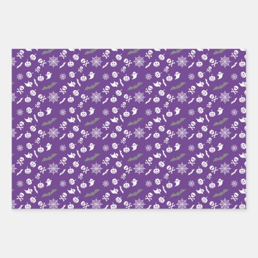 Rosa blaues oder Lila Set von 3-Ghost-Wrapping-Pap Geschenkpapier Set (Vorderseite)