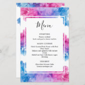 Rosa blaues Rauchen Gender Reveal Party Food Menu (Vorne/Hinten)