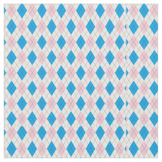 Rosa blaues Rautenmuster Stoff (Nahaufnahme)