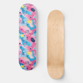 Rosa blaues Retro Y2K einzigartiges Design-Skatebo Skateboard (Vorderseite)