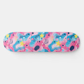 Rosa blaues Retro Y2K einzigartiges Design-Skatebo Skateboard (Horizontal)