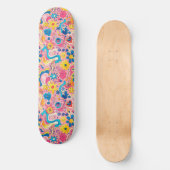 Rosa blaues Retro Y2K einzigartiges Design-Skatebo Skateboard (Vorderseite)