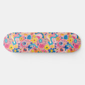 Rosa blaues Retro Y2K einzigartiges Design-Skatebo Skateboard (Horizontal)